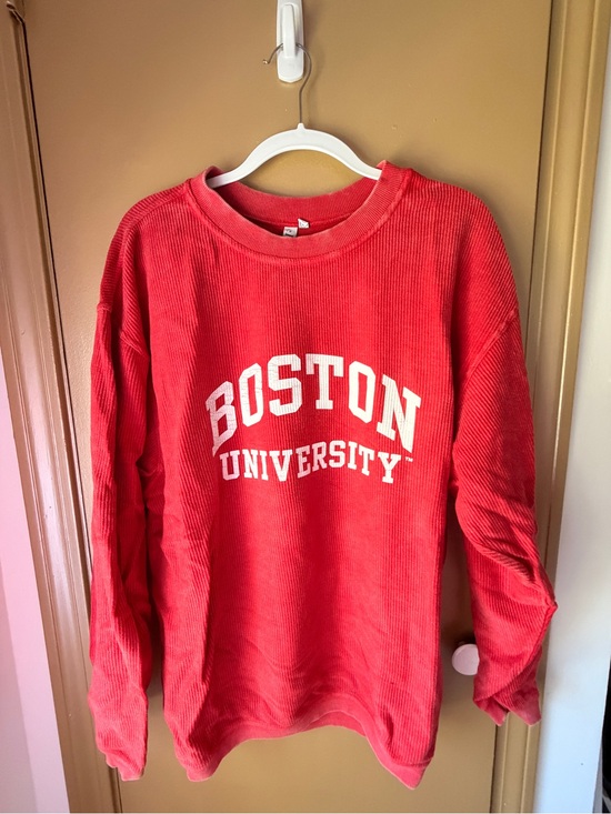 Champion Sweaters - Champion Red Boston University Corduroy Crewneck Sweatshirt